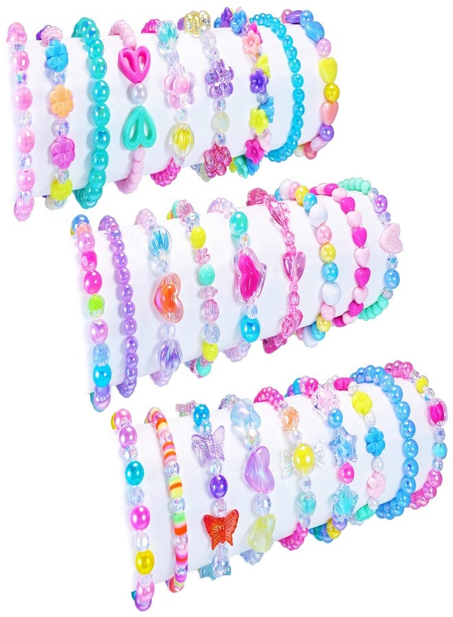 مجموعة SIELEVIN من 27 قطعة من الأساور الملونة للأطفال، أساور خرز للأطفال الصغار، هدايا مثالية لحفلات أعياد الميلاد، وهدايا عيد الفصح، وألعاب التظاهر، ومجوهرات تنكرية، وهدايا عيد الميلاد - Image 1